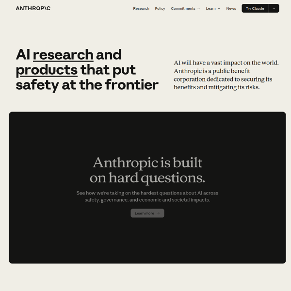 Anthropic官网截图