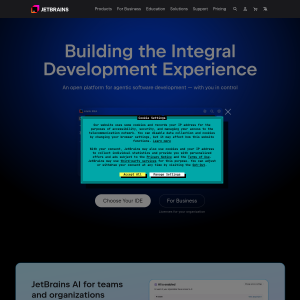 JetBrains官网截图