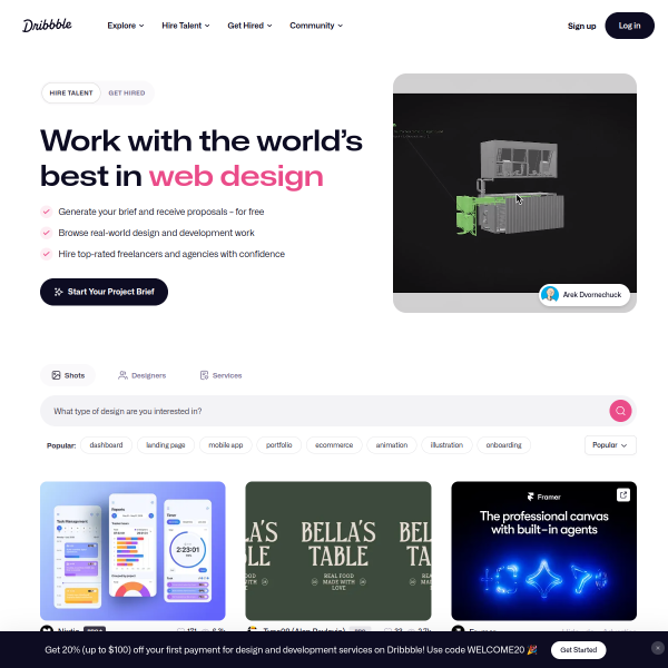 Dribbble官网截图