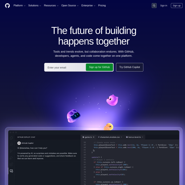 GitHub官网截图