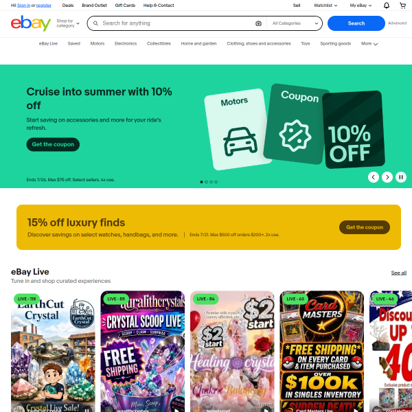 eBay官网截图