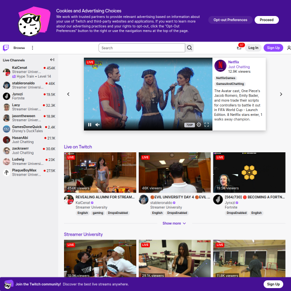 Twitch官网截图