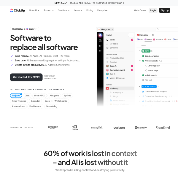 ClickUp官网截图