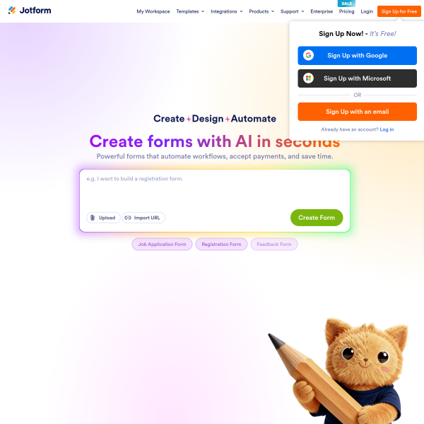 Jotform官网截图