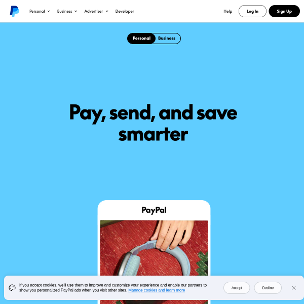 PayPal官网截图