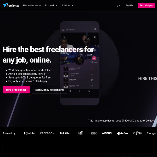 Freelancer官网截图