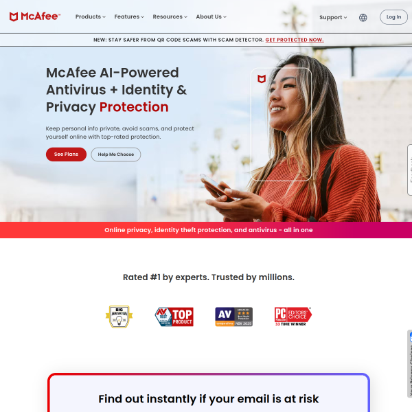 McAfee官网截图