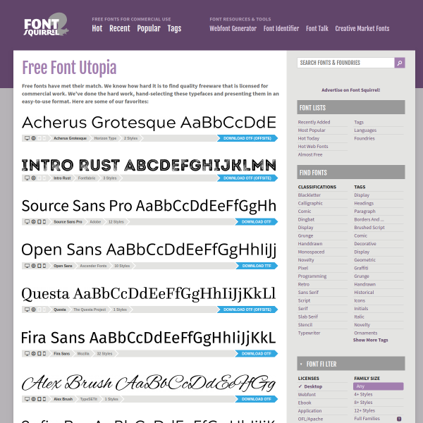 Font Squirrel官网截图