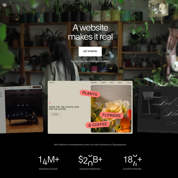 Squarespace官网截图