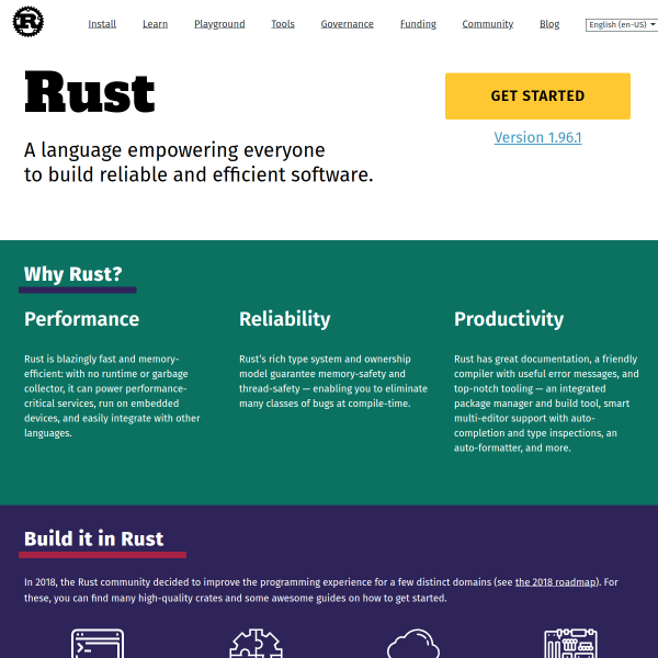 Rust官网截图