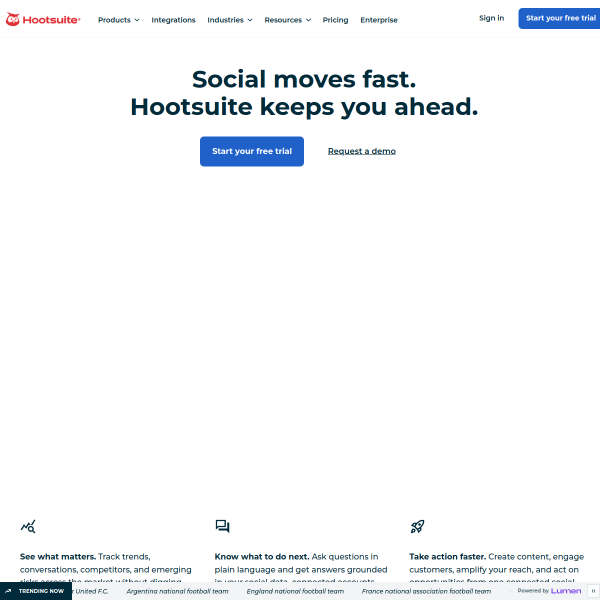Hootsuite官网截图