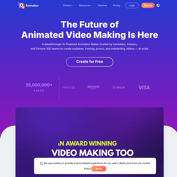 Animaker官网截图