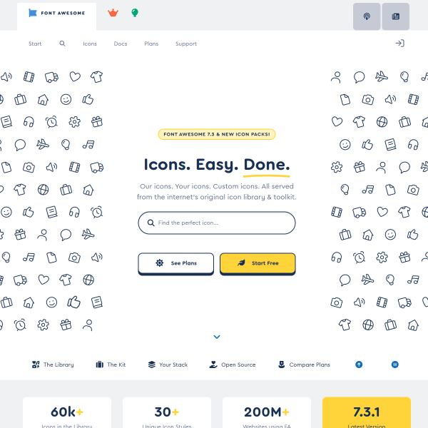 Font Awesome官网截图