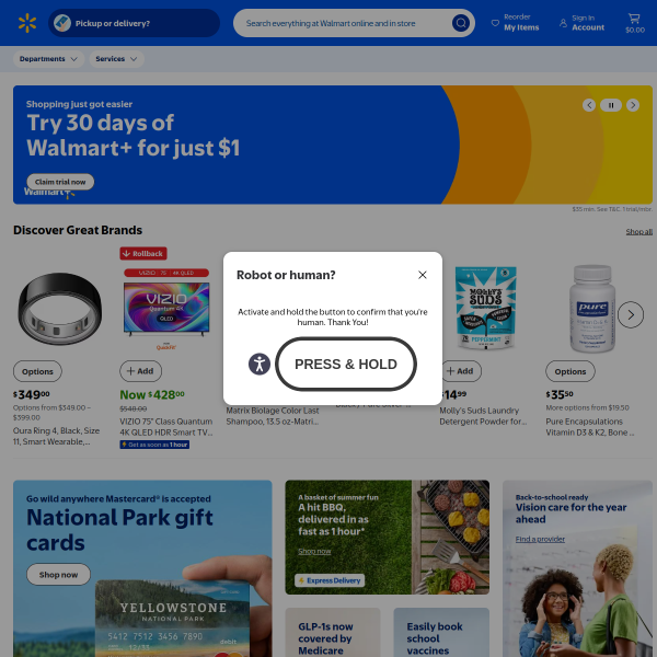 Walmart官网截图