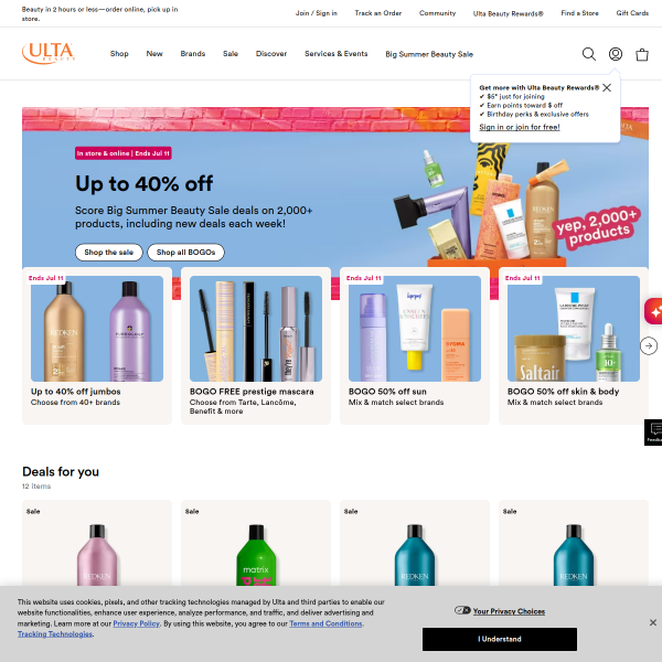 Ulta Beauty官网截图