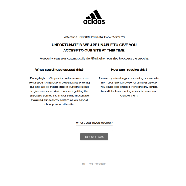 Adidas官网截图