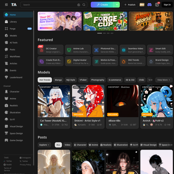 Tensor.Art官网截图