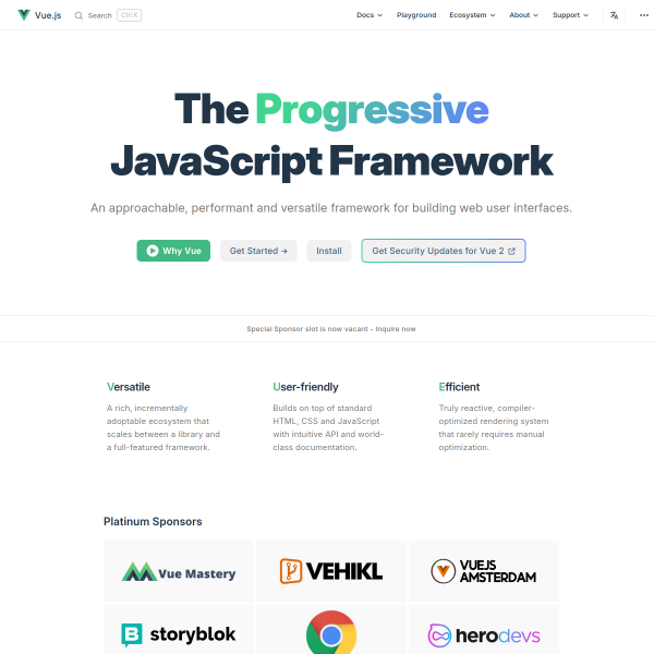 Vue.js官网截图