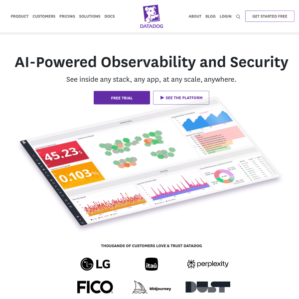 Datadog官网截图