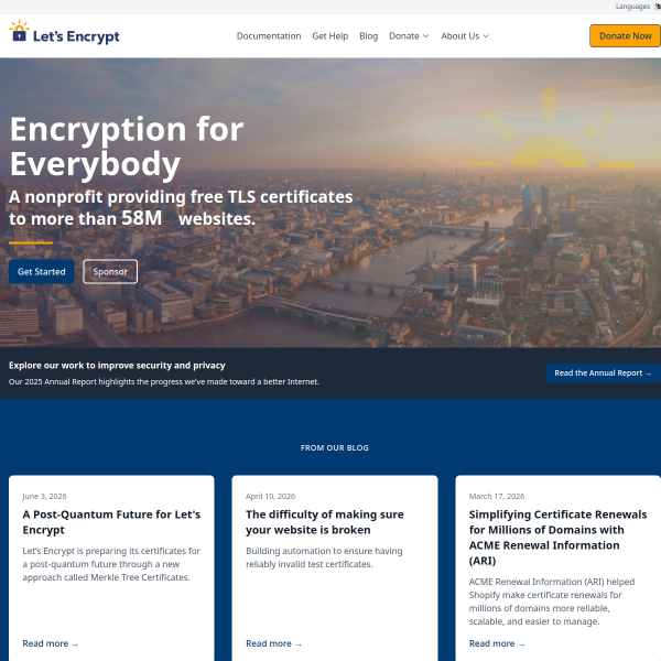 Let's Encrypt官网截图