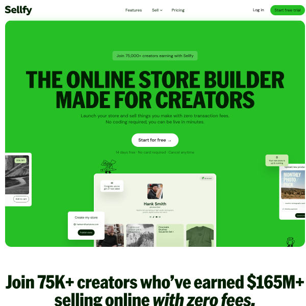 Sellfy官网截图