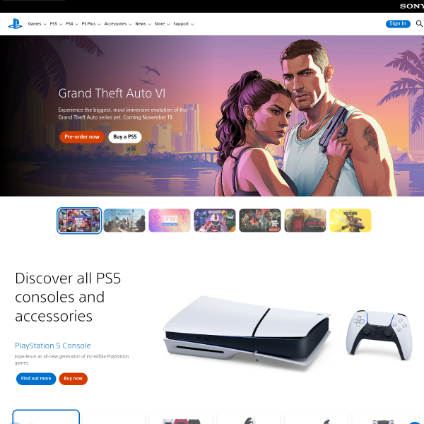 PlayStation官网截图