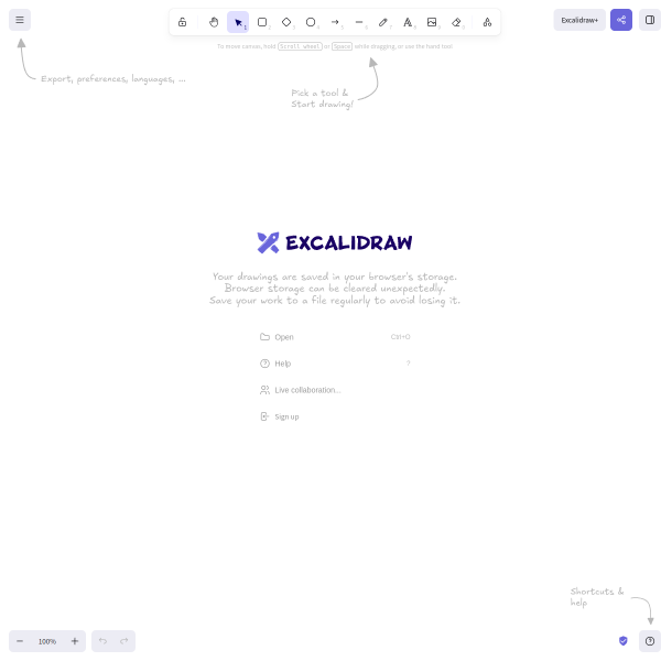 Excalidraw官网截图