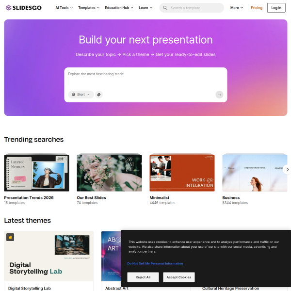 Slidesgo官网截图