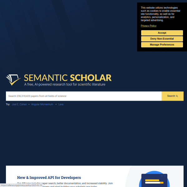 Semantic Scholar官网截图