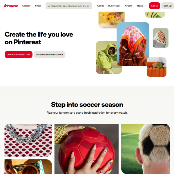 Pinterest官网截图