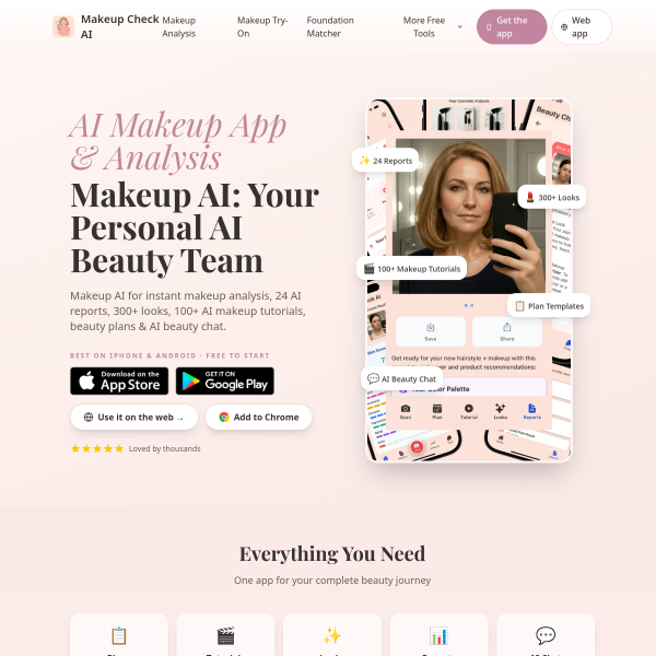 Makeup Check AI官网截图