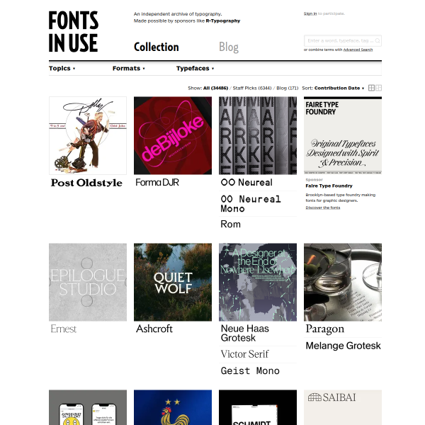 Fonts In Use官网截图