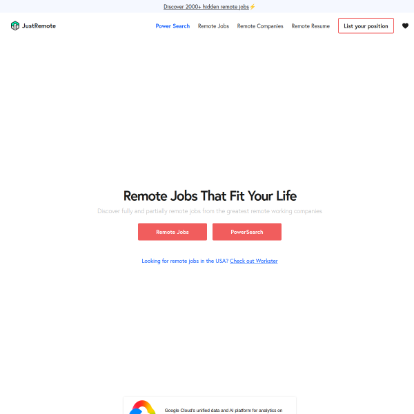 JustRemote官网截图