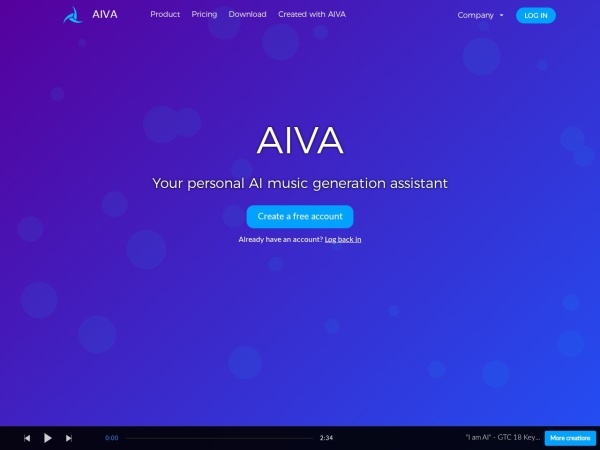AIVA官网截图