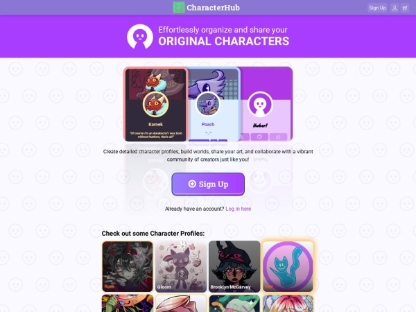 CharacterHub官网截图