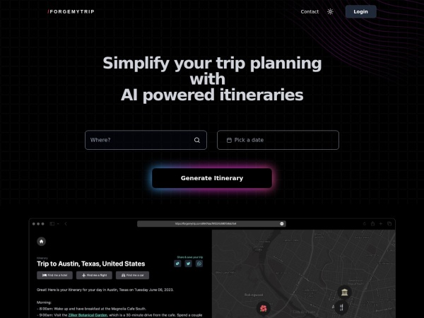 Forgemytrip官网截图