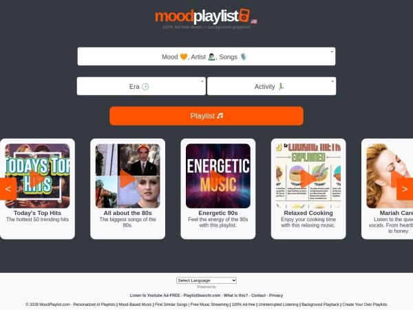 Moodplaylist官网截图
