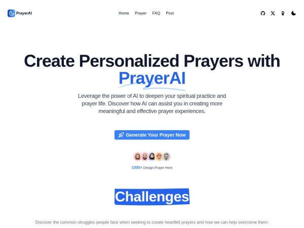 PrayerAI官网截图