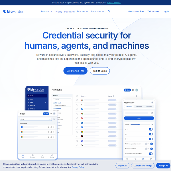 Bitwarden官网截图
