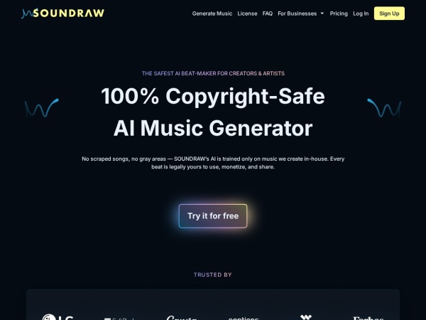 SOUNDRAW官网截图