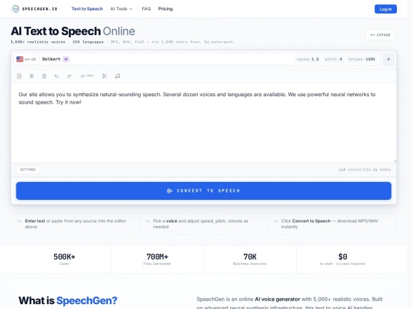 SpeechGen官网截图