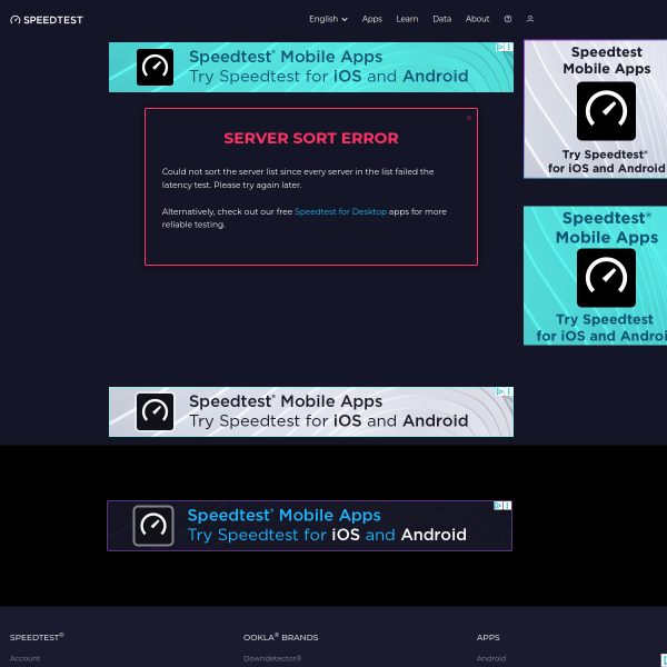Speedtest官网截图