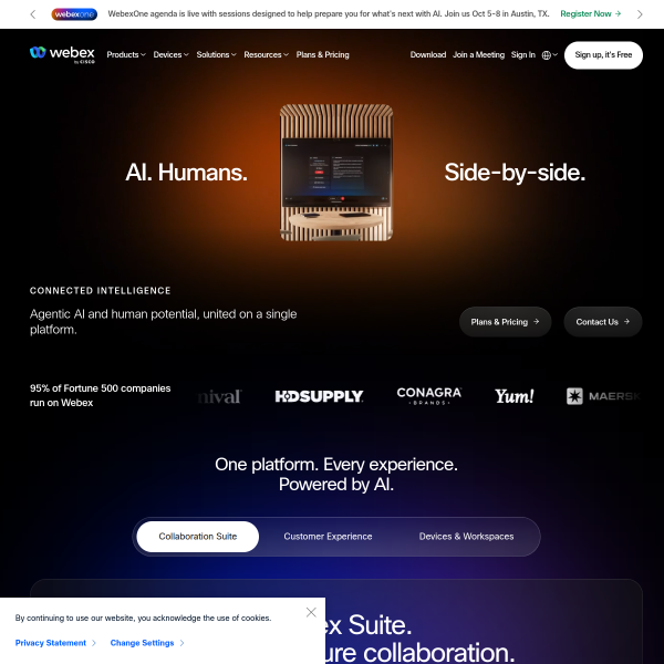 Webex官网截图